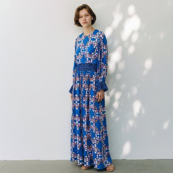 SANDRO Roberta Eyelet Lace-Inset Maxi Dress - Picture 14 of 15